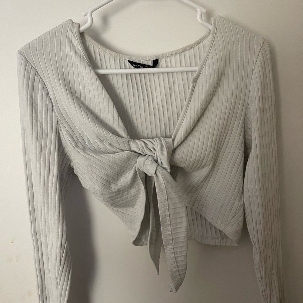 Shein tie-front crop top